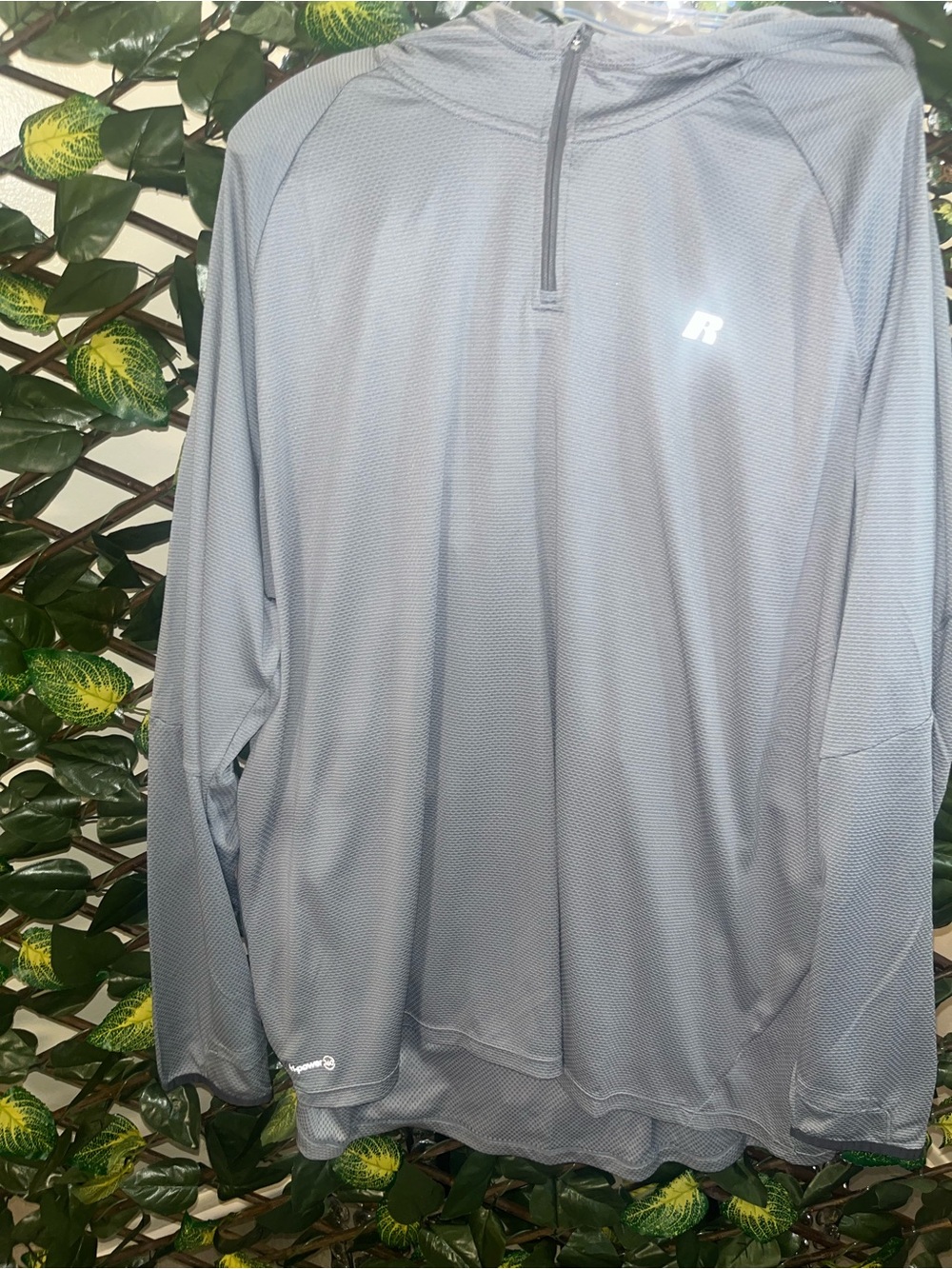 Men's Russell Athletic Gray Performance Half-Zip Hoodie Size 3XL